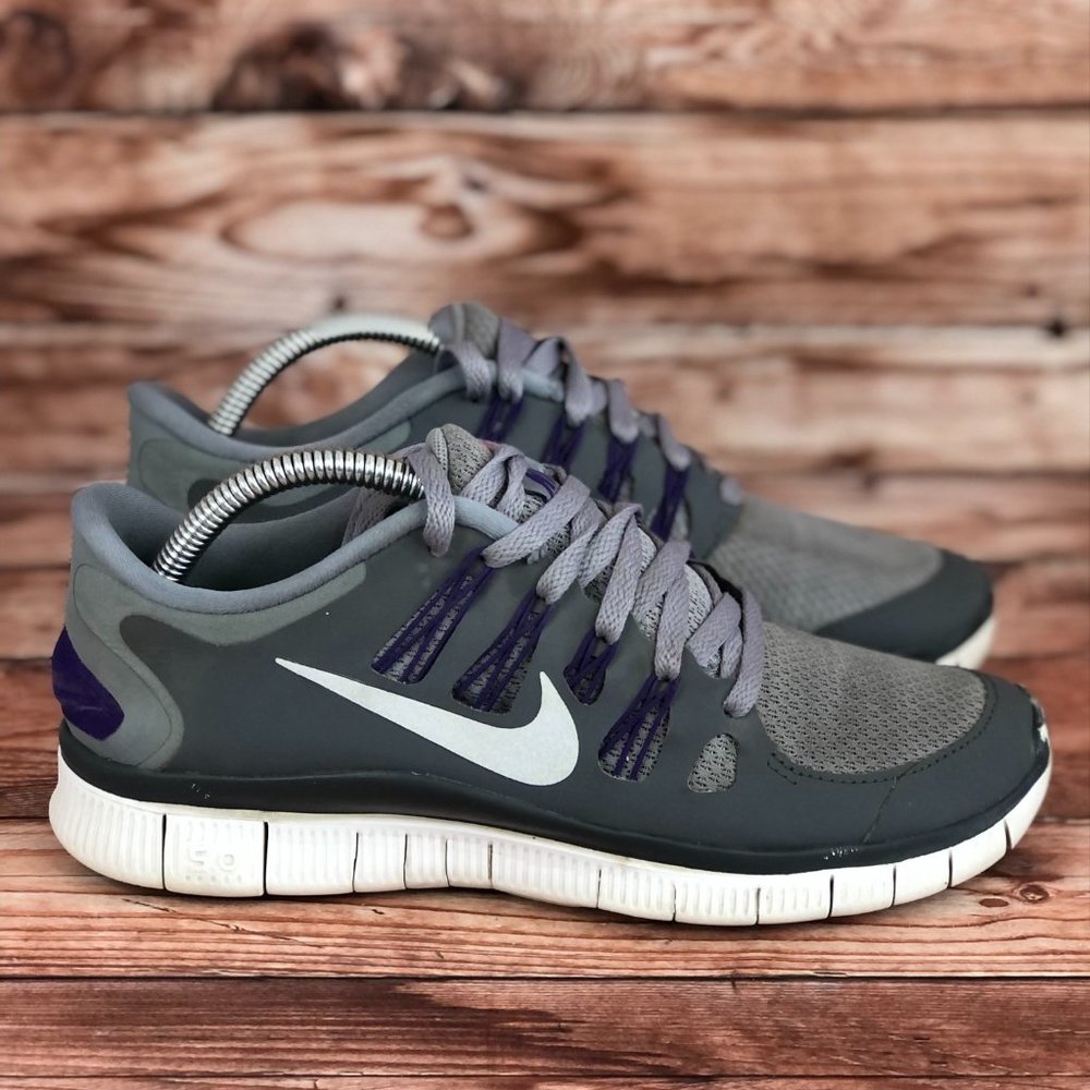 Nike Free 5.0 Athletic Sneakers Purple Grey
